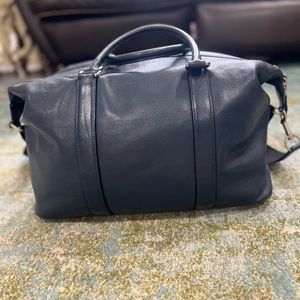 Coach Blue Leather Weekender Bag